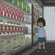 Screenshot of Tina Belcher in dairy fridge from Bob's Burgers